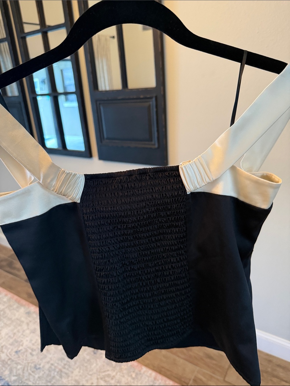 Reformation Black and White Off-Shoulder Crop Top - Picture 5 of 5